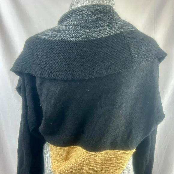 Charter Club Cardigan Sweater Women Plus 3X Black Gold Open Front Shall Collar - Picture 6 of 8